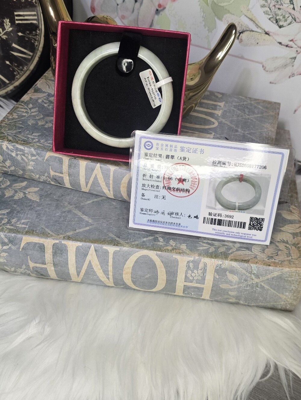 Grade A Narural Jade Apple Green Bangle With Certificate